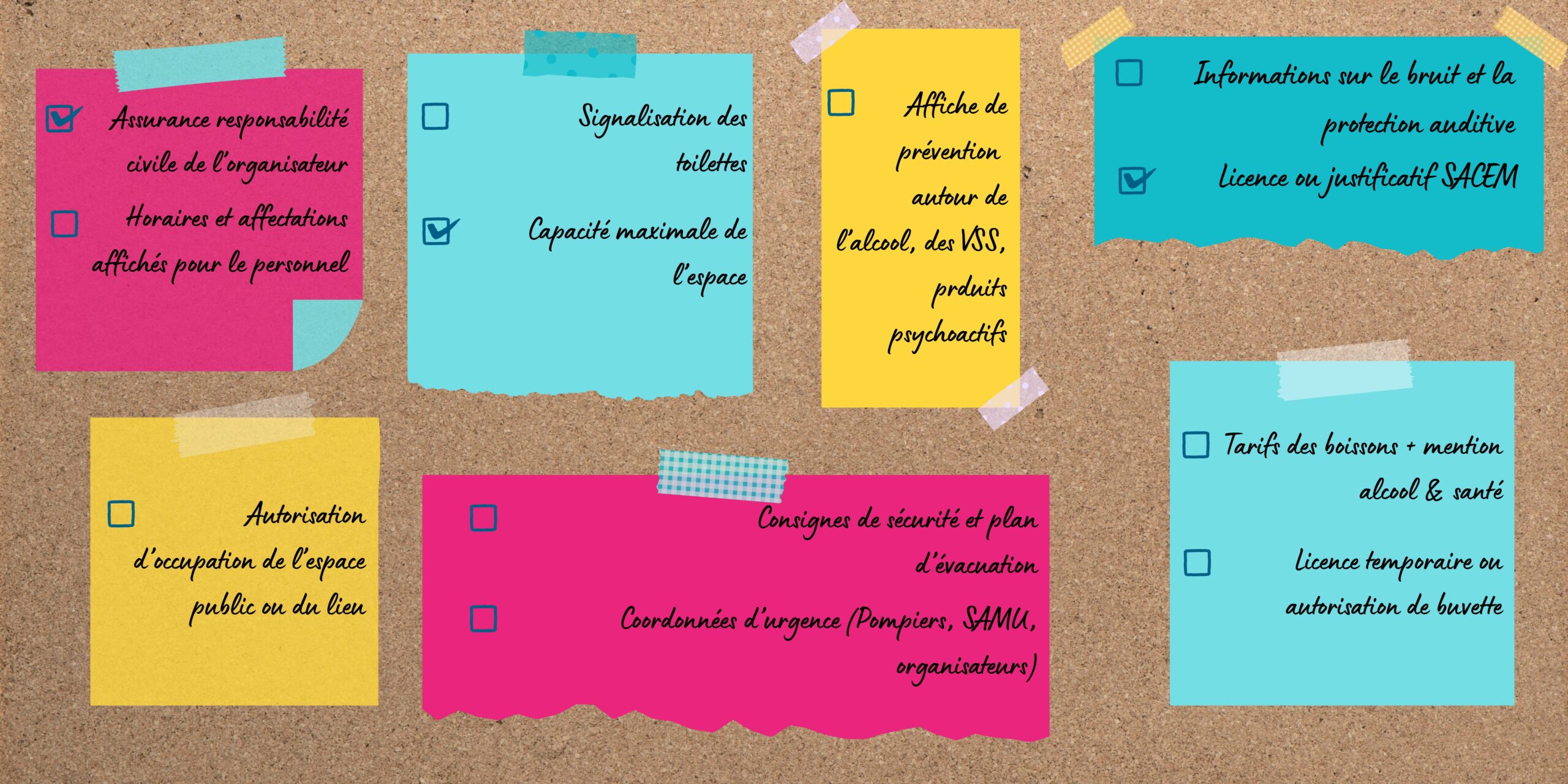 alt="Check-list affichage obligatoire" alt="Affichage obligatoire sécurité événement"
